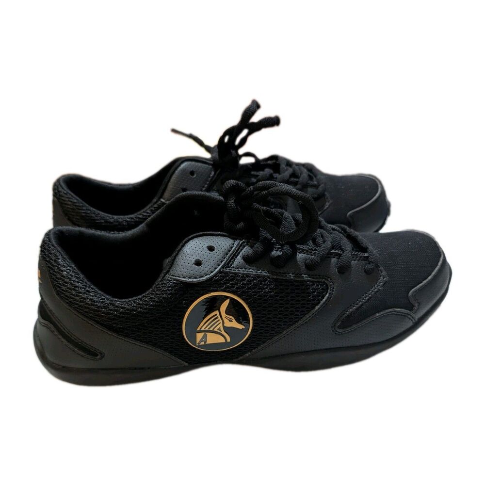 No Limit V-Ro Cheer Shoes Black Gold Anubis Logo Sneakers Women 9.5 NWOT